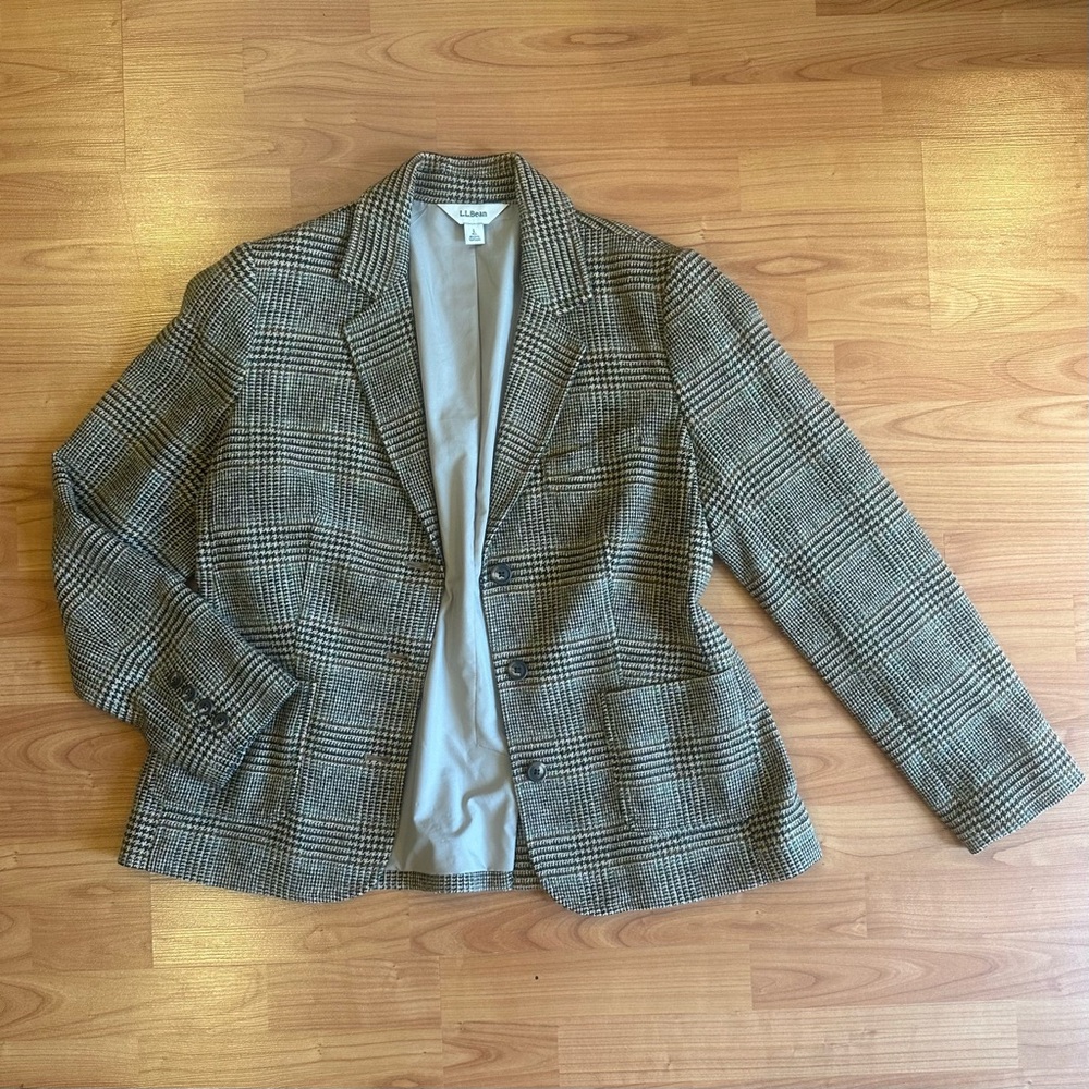 VINTAGE LL Bean Wool Silk Blend Lined Sport Blazer 279311 - Size‎ Large